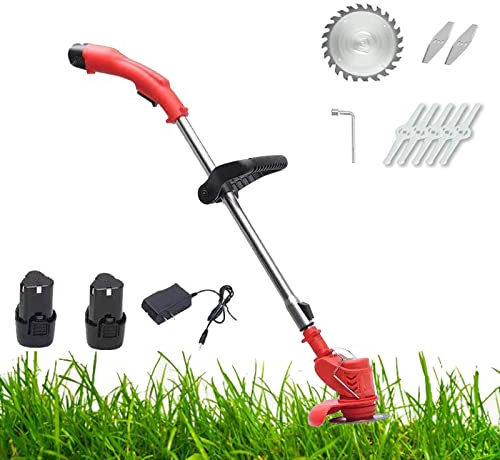 Tosaerba elettrico senza fili, larghezza di taglio 30 cm, rullo posteriore, regolazione manuale dell'altezza, maniglie pieghevoli per una facile conservazione e manovrabilità confortevole