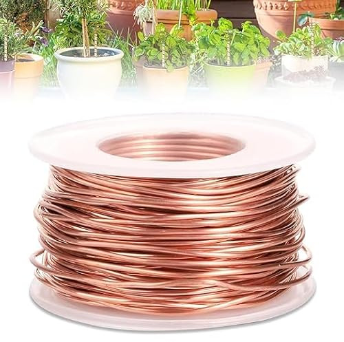 20m Electroculture Gardening Kupferdraht, 99,9% Reiner Kupferdraht 16 Gauge Blanker Copper Wire Blanker für Garten, Pfla