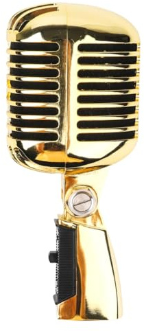 Kalttoy Microfono dinamico con microfono vintage dall'aspetto antico in metallo nostalgico