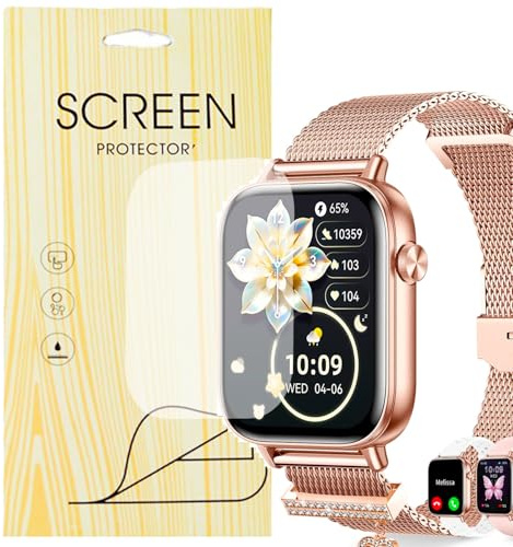 SNHVXLFW [6 Pièce] Doux Protection Films de protection d'écran Compatible pour Smartwatch Erkwei Montre Connectée Femme 4 Bracelets 1.83 (6 Pièce Protecteurs)