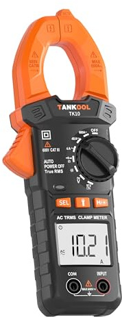 TANKOOL Pinza Amperometrica Intelligente 4000 Conteggi,Multimetro Digitale per Corrente CA, Tensione CA/CC, Resistenza,Frequenza,Capacità,Prova Diodi