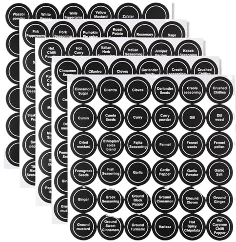 Etiquetas Para Frascos De Especias 5 hojas (180 unidades) de pegatinas for especias, etiquetas for frascos cocina Para Organizar Tu Cocina