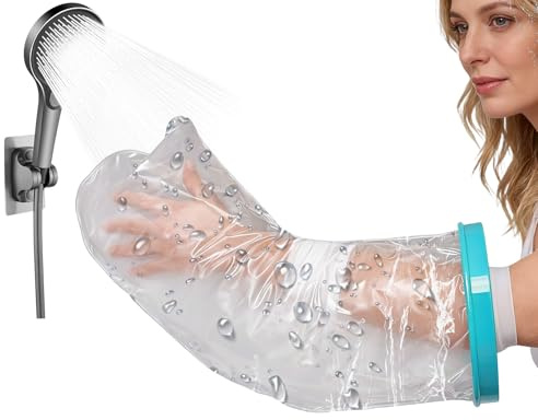 Protector para Escayola de Brazo Adulto Largo (63.5 cm), Funda Impermeable Reutilizable de PVC/Silicona para Ducha, Cubre Yesos