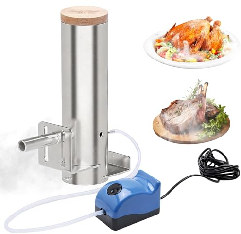 Kallrökgenerator av rostfritt stål, kallröksgenerator för rökugn med pump, bärbar rökugn, elektrisk för kött, grönsaker och ost, kallrökare, grilltillbehör