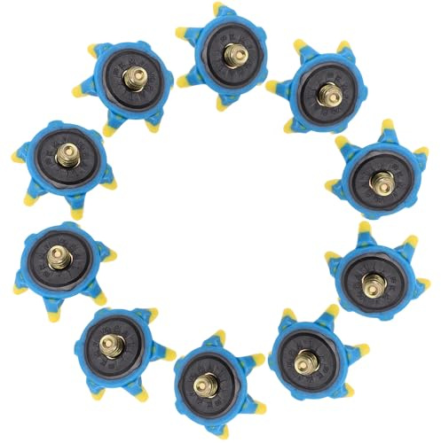 Veemoon Lot de 10 Crampons de Golf Universels Vis de Remplacement pour Chaussures, Stabilité Optimale sur Gazon Sec et Sol Dur, Installation Simple Clé Incluse