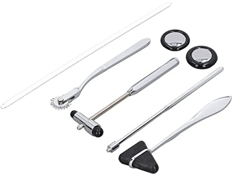 Pongnas Set di Martelli Neurologici da 5 Pezzi, Martello Portatile in Acciaio Inossidabile con Impugnatura Ergonomica per Esame del Nervoso e Misurazione della Superficie Corporea