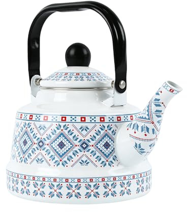 Bollitore per Tè | 2,5L Teiera Smaltata Vintage,Teiera per Cucina - per l'Uso in Cortili, Verande, Giardini, Prato, Feste, Casa, Cucina, Appartamento, Picnic, Campeggio
