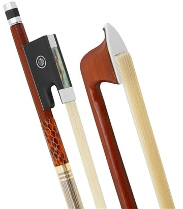 Professioneller Geigenbogen Violinbogen Pferdeschwanzhaar Ebenholzschwanz Achteckig Brasilianisches Holz 3/4(2/1)
