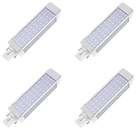 Masonanic Lot de 4 G24 2-pins LED CFL/lampe fluorescente compacte,9W, 900LM 22W CFL équivalent,Blanc Froid 6500 K