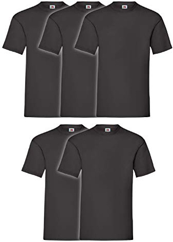 Fruit of The Loom Original Lot de 5 T-Shirts pour Homme - Noir - Large