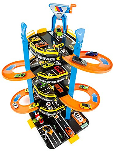 M MOLTO 5474 Molto Parking Elektronischer Parkplatz für Kinder, 5 Etagen, Bunt, 5 Plantas