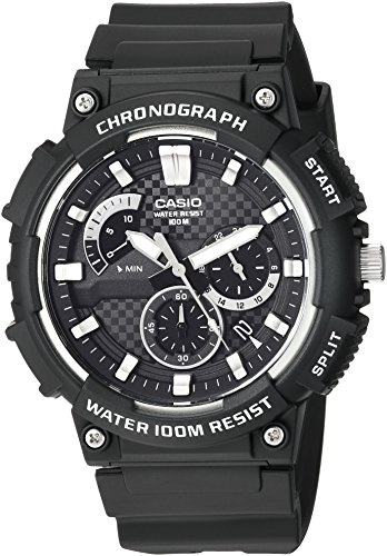 Casio MCW200H Series | Men’s Analog Watch | Black/Black |100M WR | Retrograde Chronograph | 1 Second Stopwatch | Date Display | Multi Dial | Resin Glass | Resin Case | Resin Band | 3 Year Batt