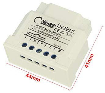 Newlab Led Triac Dimmer Push AC Dimmer Con Uscita Taglio Di Fase Con Pulsante N.O. Memoria Mono Fase 220V 110W