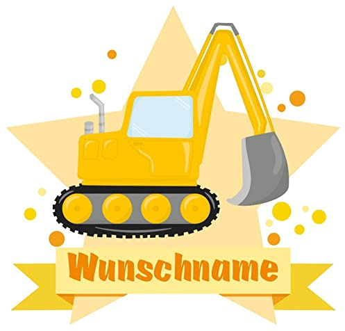 Samunshi® Cooler Bagger Aufkleber mit Namen Autoaufkleber Namensaufkleber Kinder - 20x17,5cm mehrfarbig