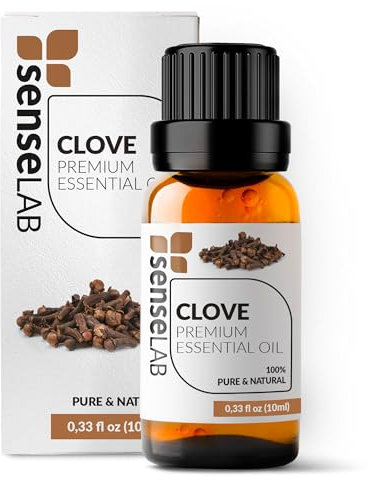 SenseLAB Huile essentielle de Clou de Girofle - Huile de clou de girofle naturelle 100% pure de qualité thérapeutique pour diffuseur d'aromathérapie et humidificateur Pour le soin de la bouche (10 ml)