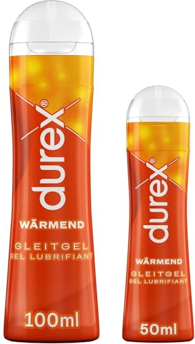 Durex Gleitgel wasserbasiert mit wärmendem Effekt Durex Play Wärmend 1x 100ml und 1x 50ml in praktischer Dosierflasche