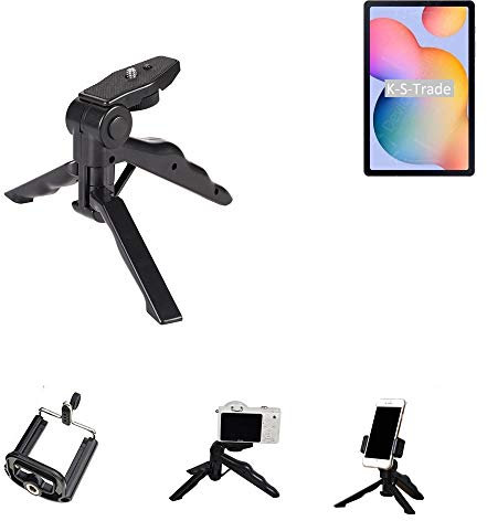 K-S-Trade Camara Case For Samsung Galaxy Tab S6 Lite Wi-Fi Mini-tripod Tripod Mobile Phone Stand Compatible With Samsung Galaxy Tab S6 Lite Wi-Fi Cell Phone Compact Camera Support-stand Plastic Black