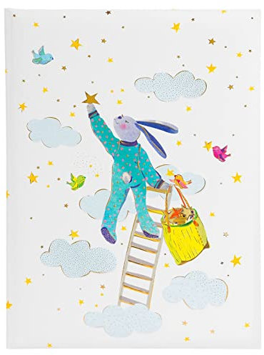 goldbuch 11 471 Babytagebuch Sweet Dreams, Babybuch 21 x 28 x 1 cm, Baby Album 44 illustrierte Seiten, Tagebuch Einband aus Kunstdruck mit Goldprägung, Babyalbum Unisex, Fotobuch Motiv Hase