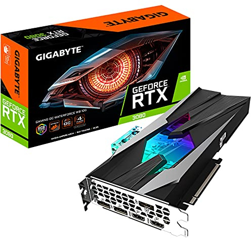 GIGABYTE GeForce RTX 3080 Gaming OC WATERFORCE WB 10G Scheda grafica, WATERFORCE Water Block Cooling System, 10GB 320-bit GDDR6X, GV-N3080GAMINGOC WB-10GD Scheda video