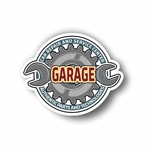 AMA SHOP Vintage Garage Service 3 PVC Sticker for Wall Decal Car Motorcycle Helmet Camper