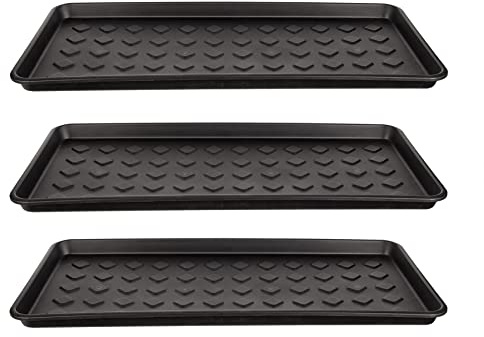 BigDean 3X Schuhabtropfschale 71,5x34,5x3cm Schuhablage groß für Schuhe | Abtropfschale für Schuhe - Schuhmatte mit erhöhtem Rand - Schuh-Abtropfschale für Regen, Herbst & Winter - Made in EU