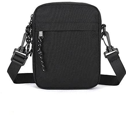 Herren Handy Schultertaschen, Klein Männer Taschen, Handytasche Seitentasche, Crossbody Bag, Wasserdichte Reißverschluss Herren Handy Schultertasche, für Tägliches, Leben, Reise (Schwarz)