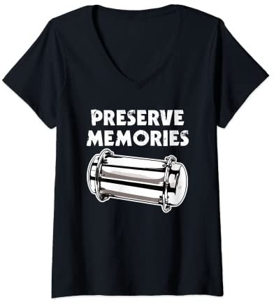 Femme Capsule temporelle Preserve Memories T-Shirt avec Col en V
