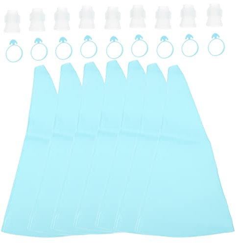 Cabilock 1set Reusable Cake Decorating Tools Piping Bags and Tips Ergonomic Cupcake Injector for Baking for Cakes Cookies and Desserts Set Sky Blue