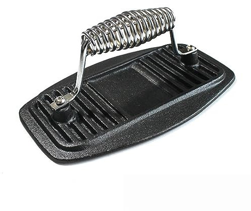 Pressa Per Pancetta Con Peso Per Bistecca In Ghisa Per Impieghi Pesanti Da Cucina Con Manico In Acciaio Inossidabile Hamburger Di Manzo Con Pressa Per Griglia Pesante,22.5 * 13cm