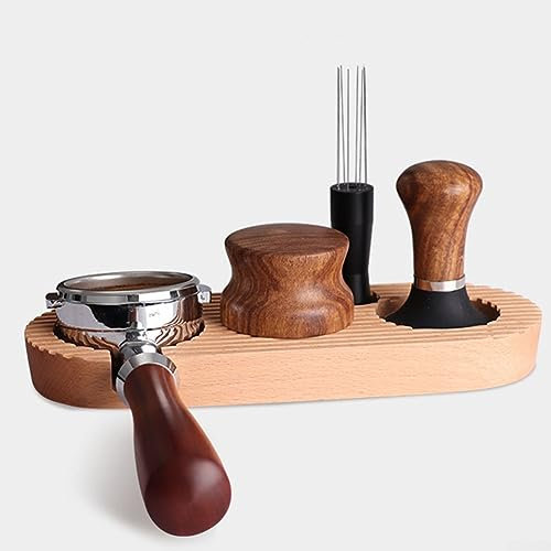 Espresso Tamper Holder Station, 58mm Wooden Coffee Tamper Stand Presser Holder Mats Espresso Tools for Kitchen, Cafe, Restaurant