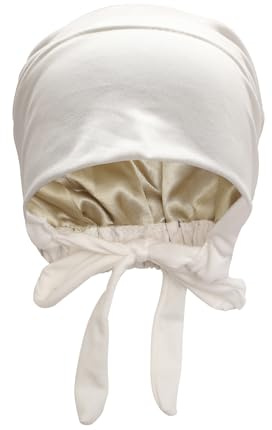 ZLYC Satinfodrad hijab keps för kvinnor knyt tillbaka hijab underkeps inre undersjal hatt, Massivt vitt, One Size