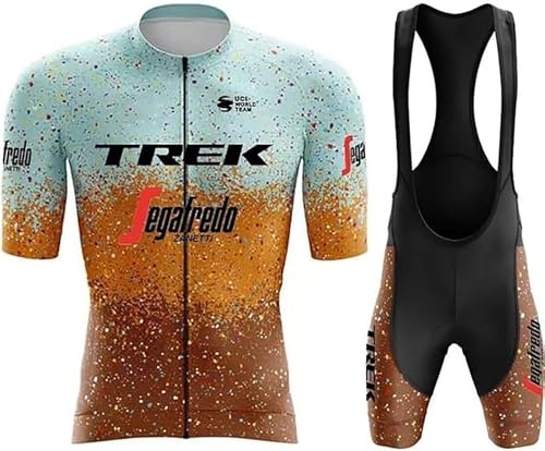 Fenovel Fahrradbekleidung Herren Set Rennrad Anzug Kurzarm Radsport-bekleidung + Profi-radhose 19D Gepolstert mit Träger