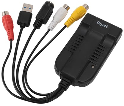 Goshyda Videoaufnahmekarte, USB-Videoaufnahmegerät, zu-USB-Konverter, VHS DV VCR Hi8 DVD Digital, für PC-TV-Camcorder mit HD-Multimedia-Schnittstelle S-Video AV