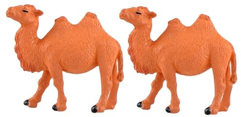 VICASKY Miniatur Kamel Figur Dekor Für Tisch Und Garten 2 Stück Plastikkamel Ornament Langlebige Kameldeko Für Bastelarbeiten Und Schreibtisch Niedliche Kamelstatuen Für Haus Und Büro