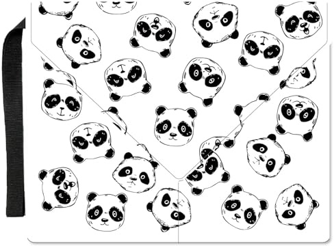 craspire Panda Buchumschlag Weiße Buchhülle 11.6 X 9.3 Zoll Buchschutz Für Taschenbücher Waschbarer Buchumschlag Aus Stoff Mit Griff Und Zusätzlicher Hüllentasche Für Buchliebhaber Geschenke