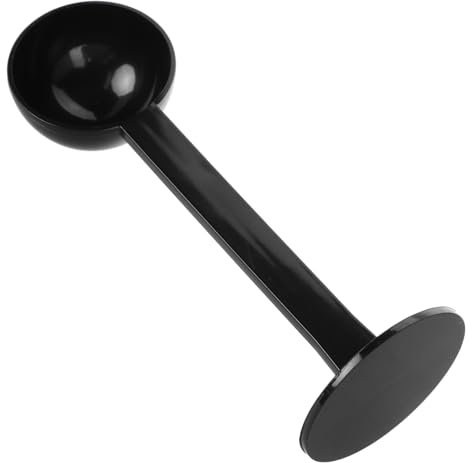 jojofuny 2-in-1 Coffee Bean Measuring Scoop and Tamper Tool Plastic Espresso Spoon for Ground Coffee and Loose Tea Black
