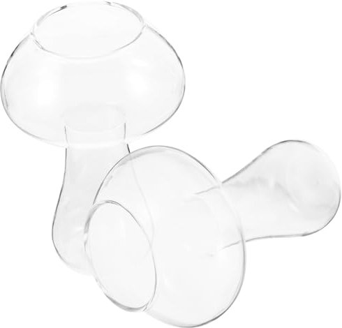 PAMINGONO 2 Piezas Copa De Vino De Setas Tazas De Postre Con Patas Vasos Transparentes Copas De Vino De Postre Coctel Novedoso Taza De Agua Copas De Cóctel Transparentes Alto Borosilicato
