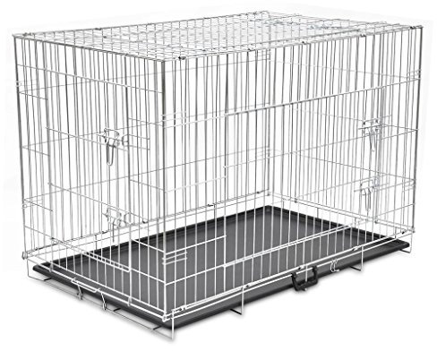 Xichuzi Faltbare Hundebox, Hundekäfig, Transportbox Hund, Hundetransportbox, Hunde Gitterboxen, Hundefaltbox, Hundekiste, Hunde Käfig, Metall XXL