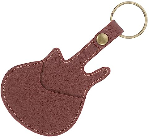 VICASKY Gitarrenplektrum-Halterung Aus Pu-Leder Tragbarer Aufbewahrungsbehälter Für Plektren Stimmclips Und Kleine Gitarrenteile Mit Schlüsselanhänger