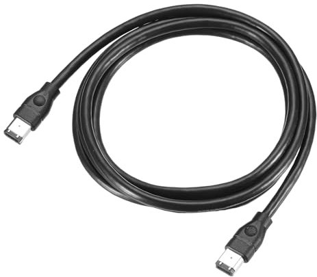 sourcing map Câble adaptateur IEEE 1394 de 1,8 m, 6 broches mâle vers mâle 6 broches 800 Mbps pour DV, appareil photo numérique, noir, 6 mm