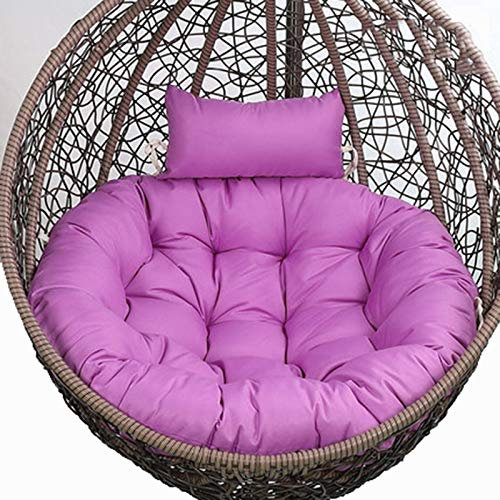 BCJMKDX Schaukelstuhl Kissen, Waschbares, großes, Dickes Hängestuhlkissen for Schaukelstühle, Stuhlpolster for drinnen und draußen, Gartenstühle(Light Purple)