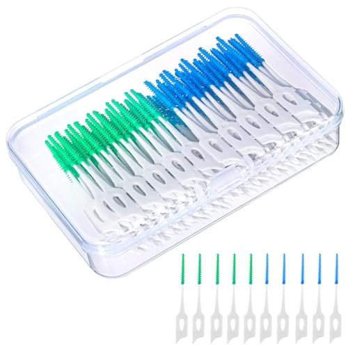 Binnan 200 Pezzi Spazzolini Interdentali, Spazzolini Interdentali Silicone, Scovolini Dentali, Pulisce Efficacemente tra Le Gengive e I Denti e Mantiene I Denti Puliti.