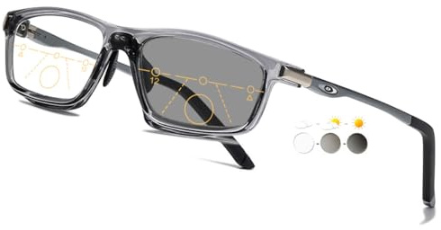 KOOSUFA Photochrome Bifokale Lesebrille Selbsttönende Sportbrille Blaulichtfilter Lesebrillen Herren Damen TR90 Ultraleicht Federscharnier UV-Schutz Lesesonnenbrille 0.0 1.0 1.5 2.0 2.5 3.0 3.5 4.0