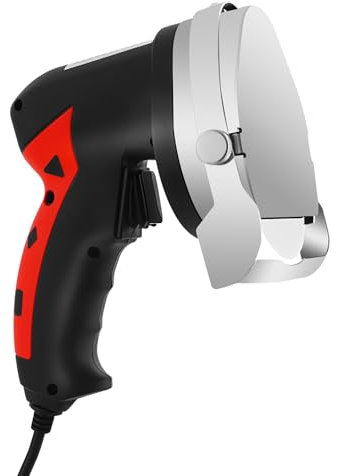 LANNADD Dönermesser, Elektrisches Profi Schneidemesser/Kebabmesser für Kebab/Döner Gastronomiebedarf, Imbiss(2 Edelstahlklingen), Schwarz+ Rot 10 cm Klingendurchmesser