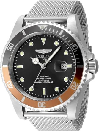 Invicta Pro Diver 48631 Herren Uhr - Wasserdicht - Analog - Automatikuhr - Edelstahl mit grauen zifferblat - 47mm