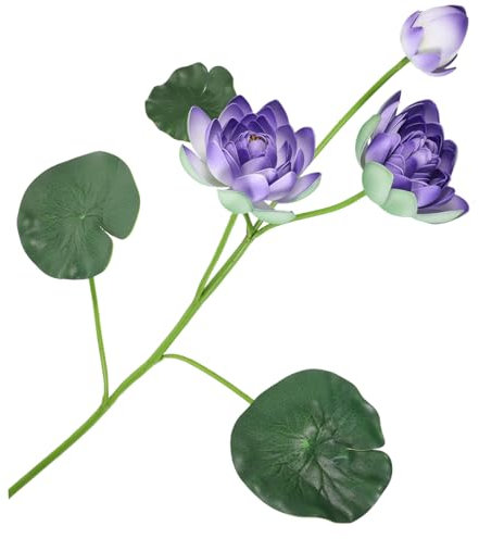 ERINGOGO Künstliche Lotusblüte Realistische Wasserpflanze Deko Plastikblume Für Innen Außen Natürlich Wirkende Szene Und Garten Dekoration Langlebig Pflegeleicht
