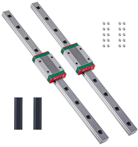 AOMIKITSTU Miniatur-Linearführungen, 2 Stück Linearlagerschiene, MGN12-500mm Linearführung Linearschiene, mit 2 Stück MGN12H Lagerblöcken, Führungsschiene für Drehmaschinen und CNC-Maschinen