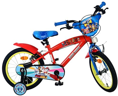 Volare Kinderfahrrad | 3–5 Jahre | Doppelte Handbremse, abnehmbare Stützräder, Pedalreflektoren & Trinkflasche | Verstellbarer Sattel | Geschenk für Mädchen