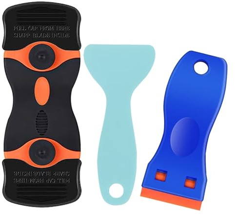 Scraper Set, Sturdy Hob Scraper with 20 Replacement Heads, Kitchen Scraper Set, Hob Scraper, Cleaning Tools for Removing Window Decals Wallpaper Labels