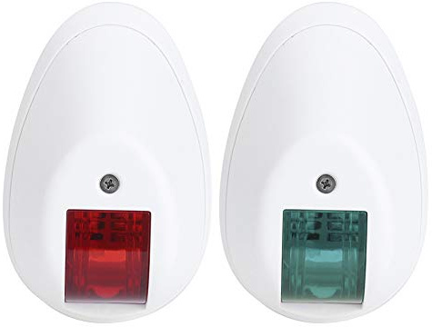 Klanata 12V LED de navigation LED, tribord vert et lampe latérale du port rouge avec boîtier blanc pour bateaux marins, yachts, navires